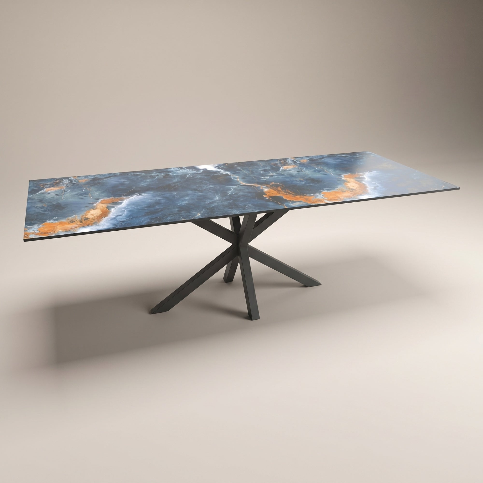 Keramische eettafel Ocean Blue - Recht - Matrix | Industrial Home