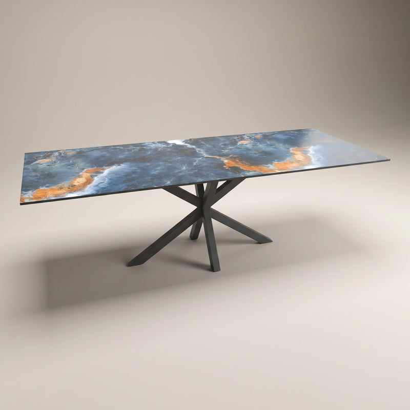 Keramische eettafel Ocean Blue - Recht - Matrix | Industrial Home