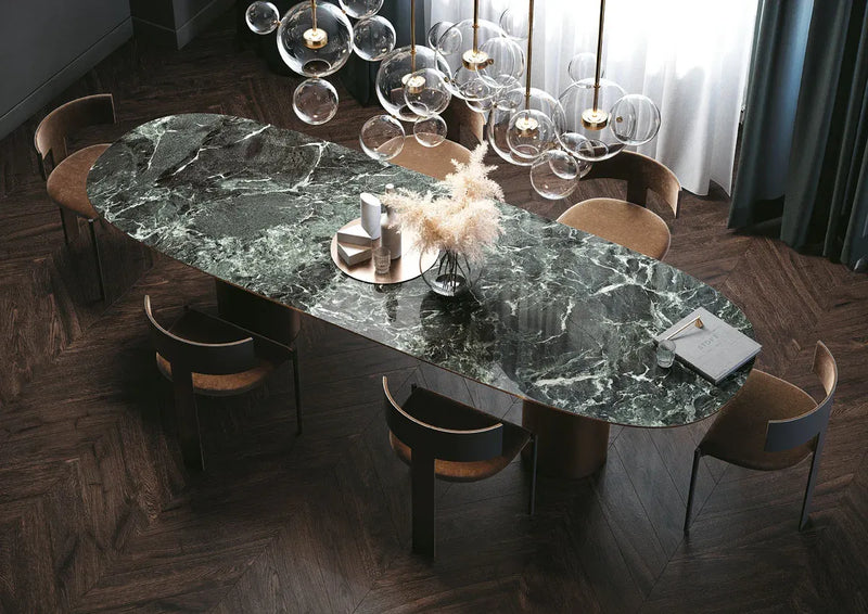 Keramiek eettafel Verde France - Recht Rond - Twin Cone Eiken sfeerbeeld 2 - Industrial Home