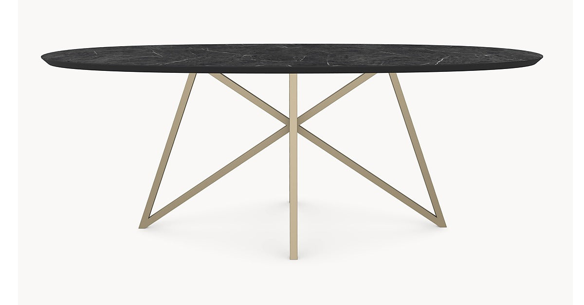 Melamine eettafel Anthracite Marble - Deens Rond - Vlinder onderstel — afbeelding 5 | Industrial Home