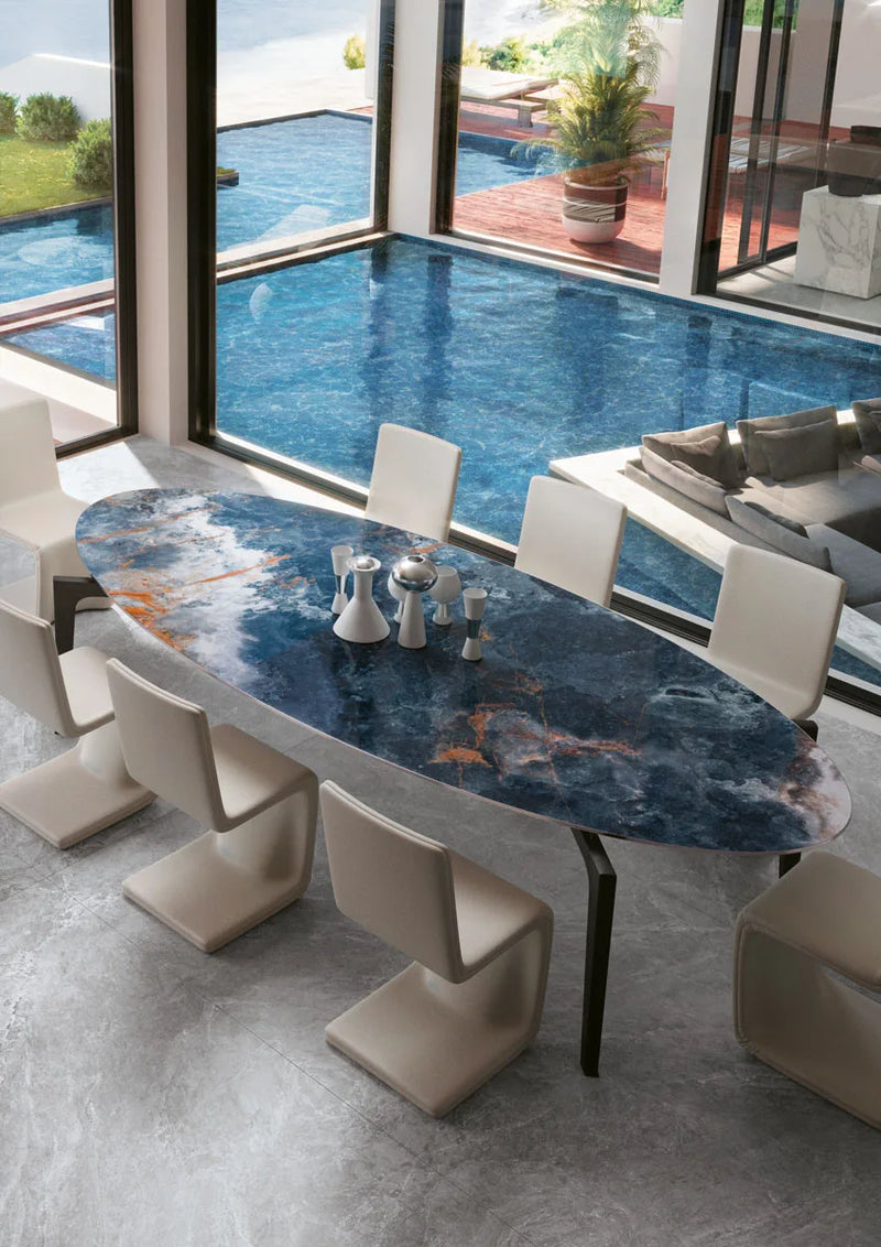 Keramische eettafel Ocean Blue - Recht - Matrix sfeerbeeld 2 - Industrial Home