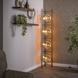 Vloerlamp Soll 4-lichts / Amber glas