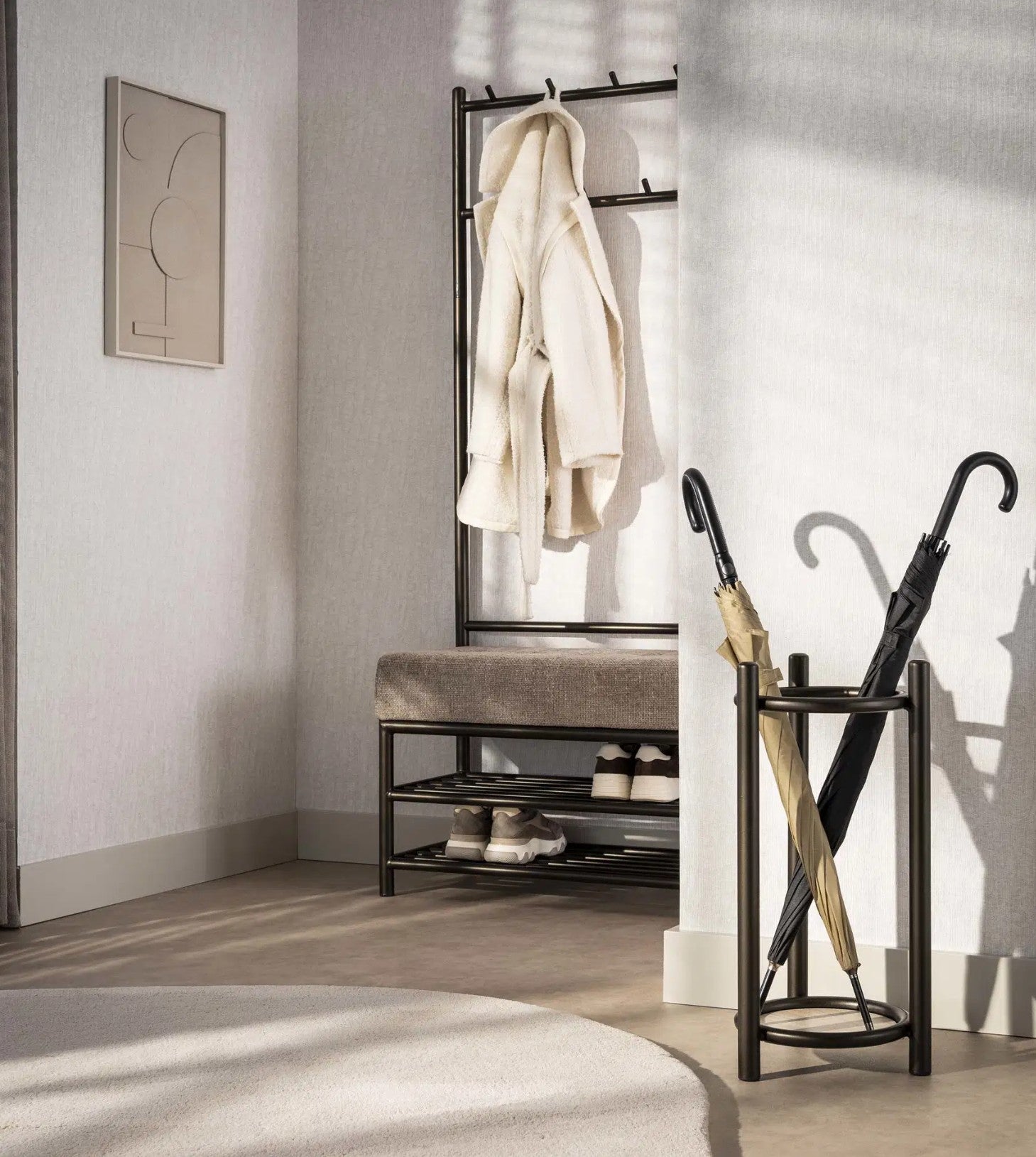 Paraplubak Luno rond / Drift brown - Industrial Home