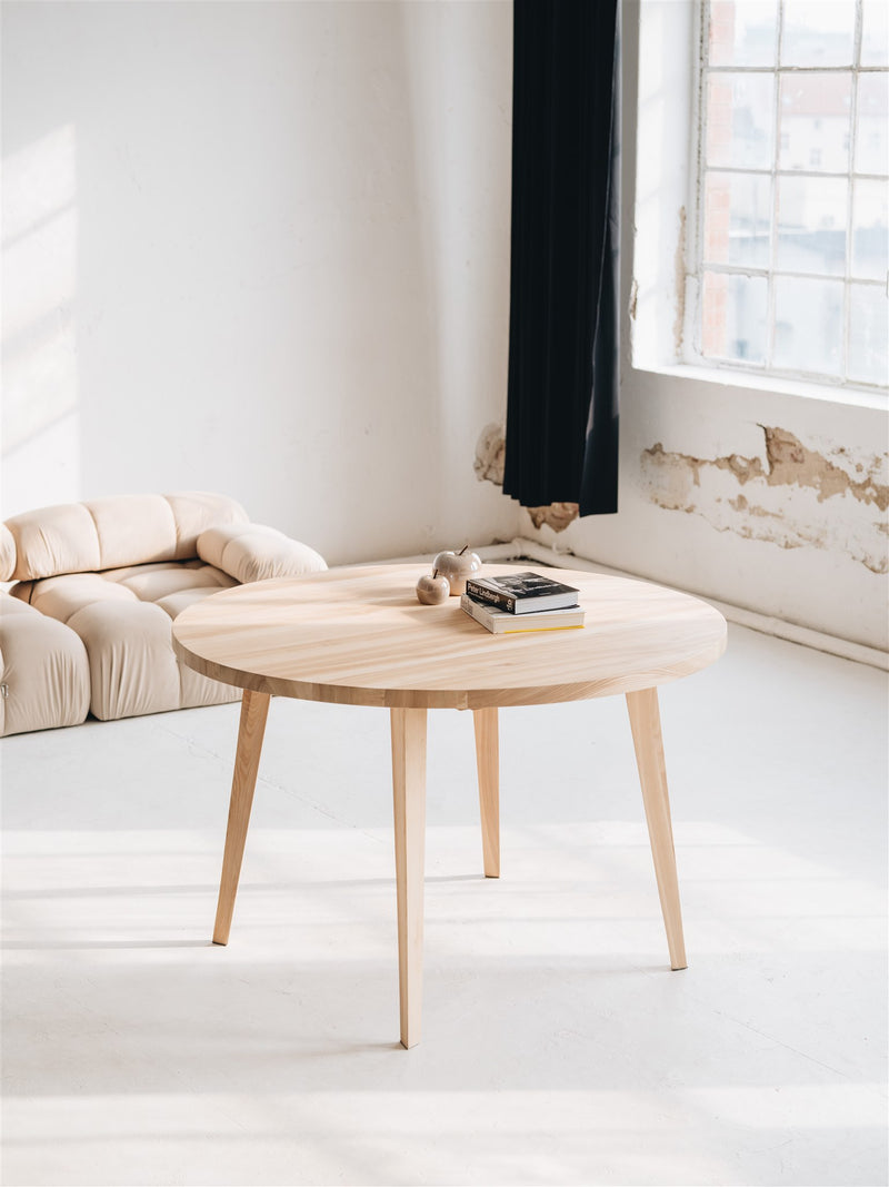 Verlengbare ronde eiken eettafel - Industrial Home