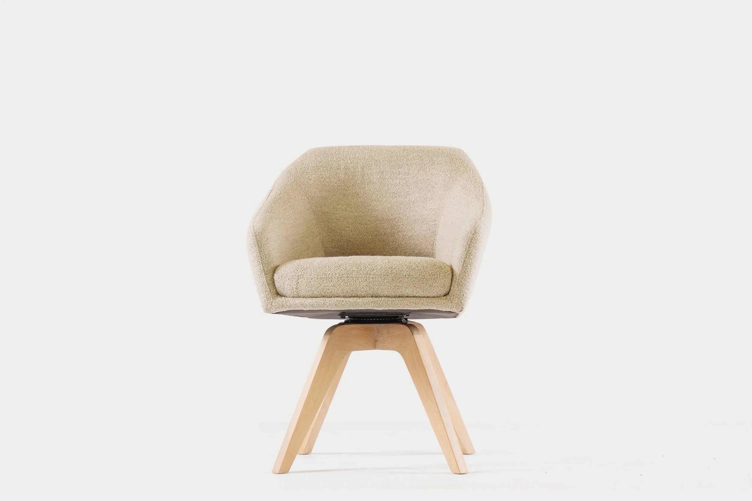 Varda / Comfortabele Gestoffeerde Eetkamerstoel met Houten Onderstel