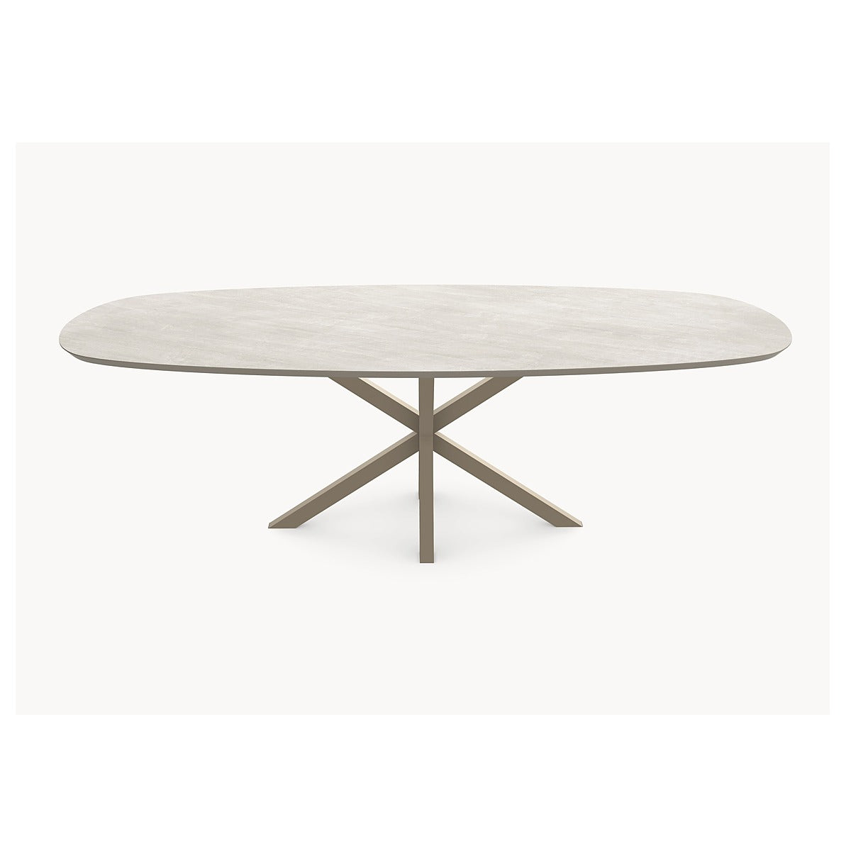 HPL eettafel Stonehaze Ivory - Deens Ovaal Recht - Matrix onderstel - foto 4