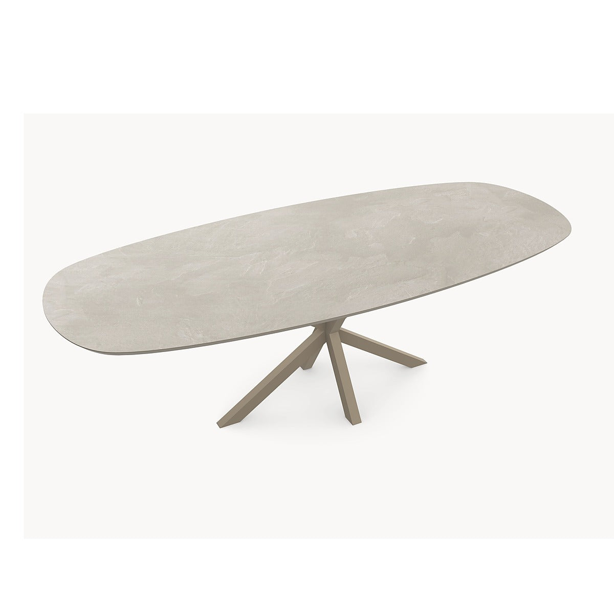 HPL eettafel Stonehaze Ivory - Deens Ovaal Recht - Matrix onderstel - foto 5