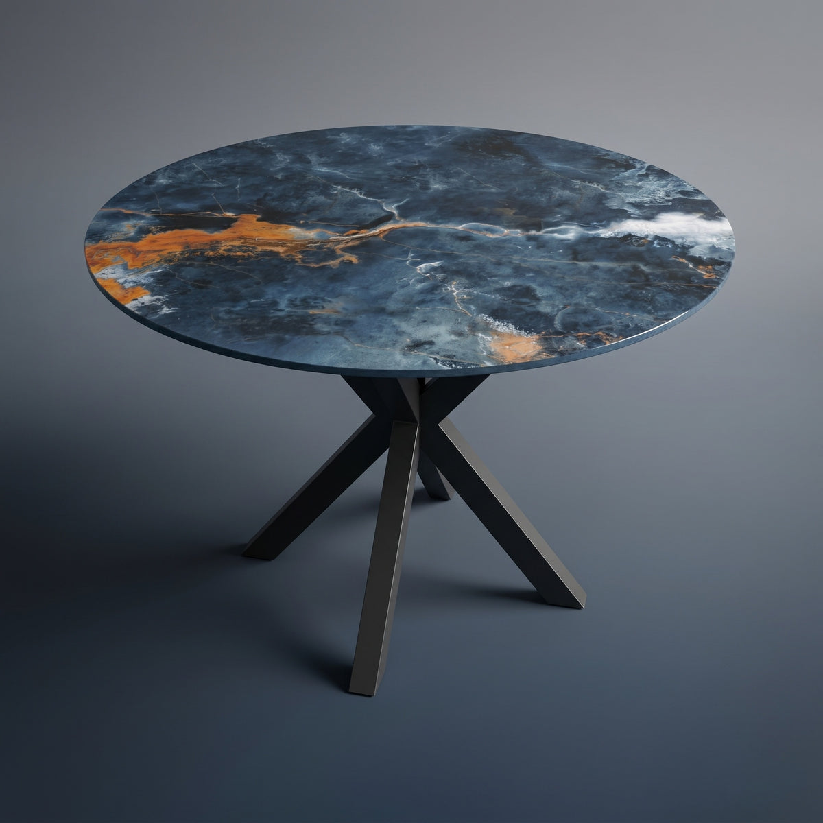 Keramiek Ocean Blue eettafel - Rond - Matrix onderstel - detail foto 4 | Industrial Home