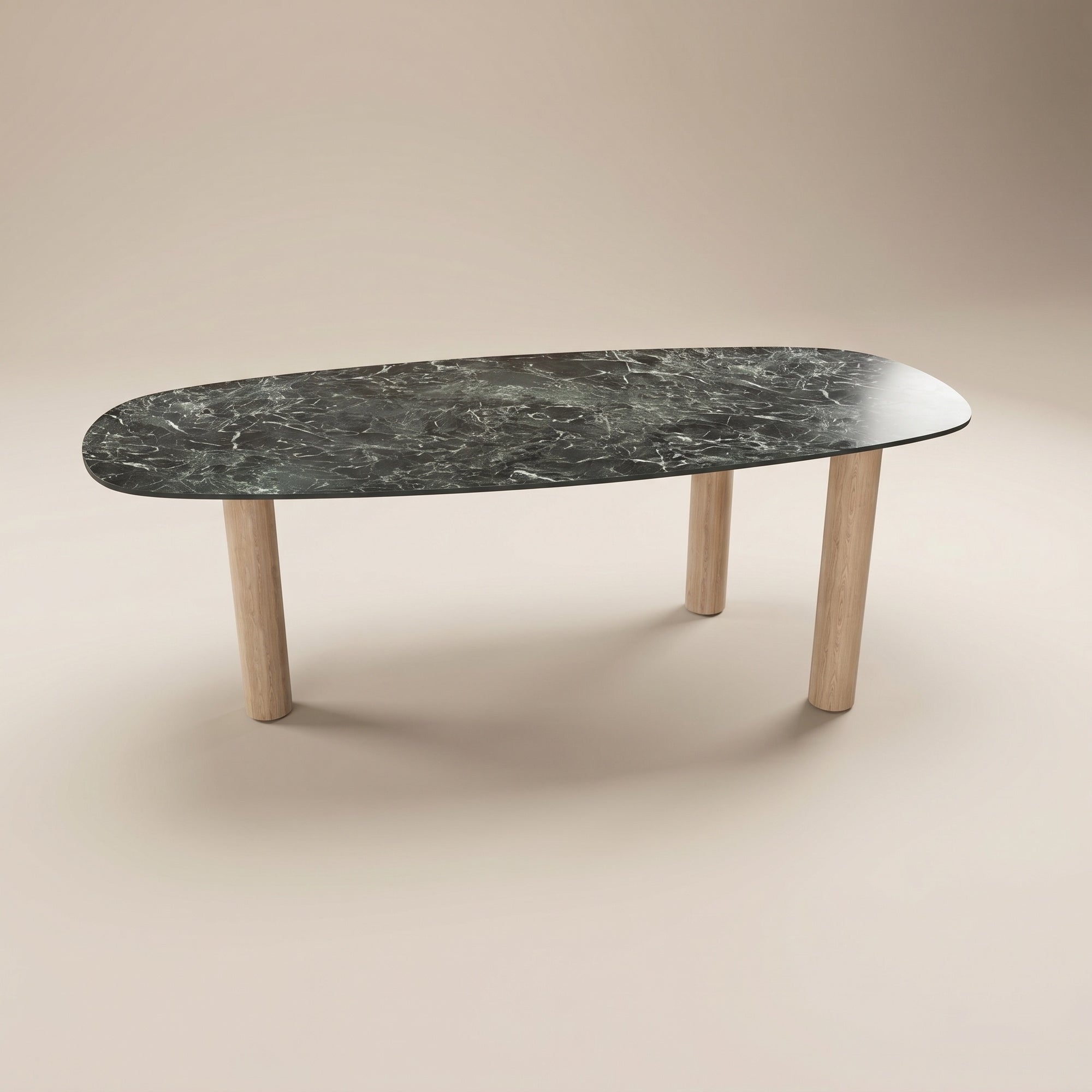 Keramiek eettafel Verde France - Deens Recht - Pole eiken | Industrial Home