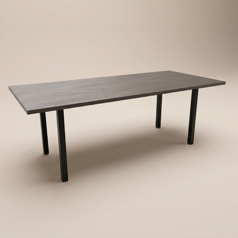 Melamine eettafel Casella Oak Chestnut Brown - Recht - N Onderstel | Industrial Home