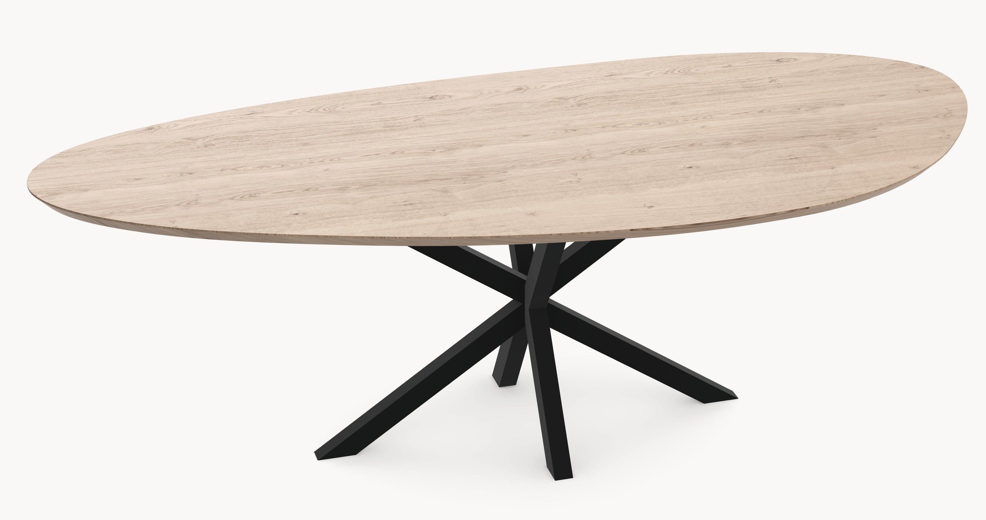 Organische eiken eettafel kiezelvorm - Industrial Home