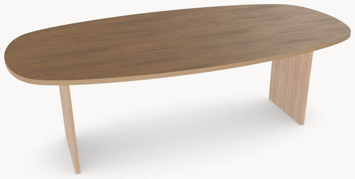 HPL eettafel Casella Oak Brown - Deens Ovaal Recht - Wall eiken - Japandi