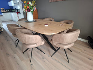 Eiken eettafel - Deens Recht - Matrix metaal - foto 3