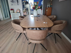 Eiken eettafel - Deens Recht - Matrix metaal - foto 4