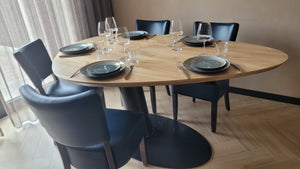 Eiken eettafel - Kiezel A - Sol metaal