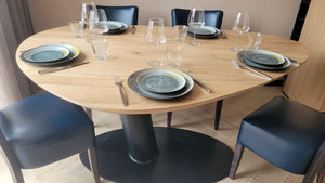 Eiken eettafel - Kiezel A - Sol metaal - foto 5