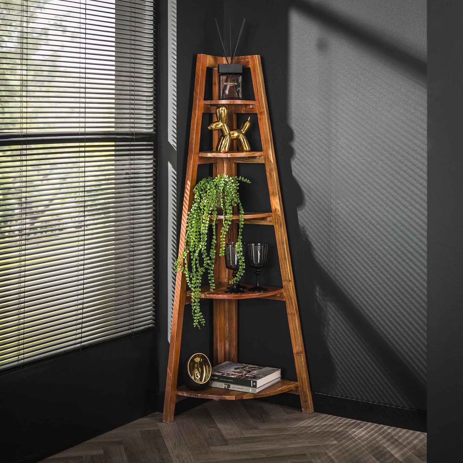 Corner shelf Angle / Solid acacia sand