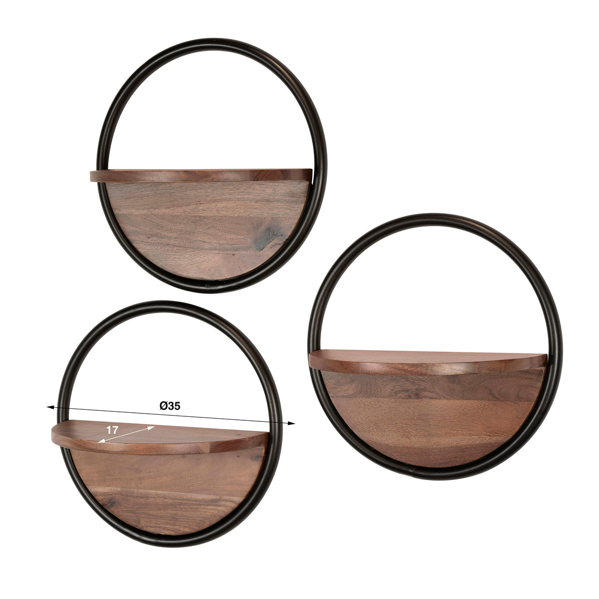 Wall shelf Round set/3