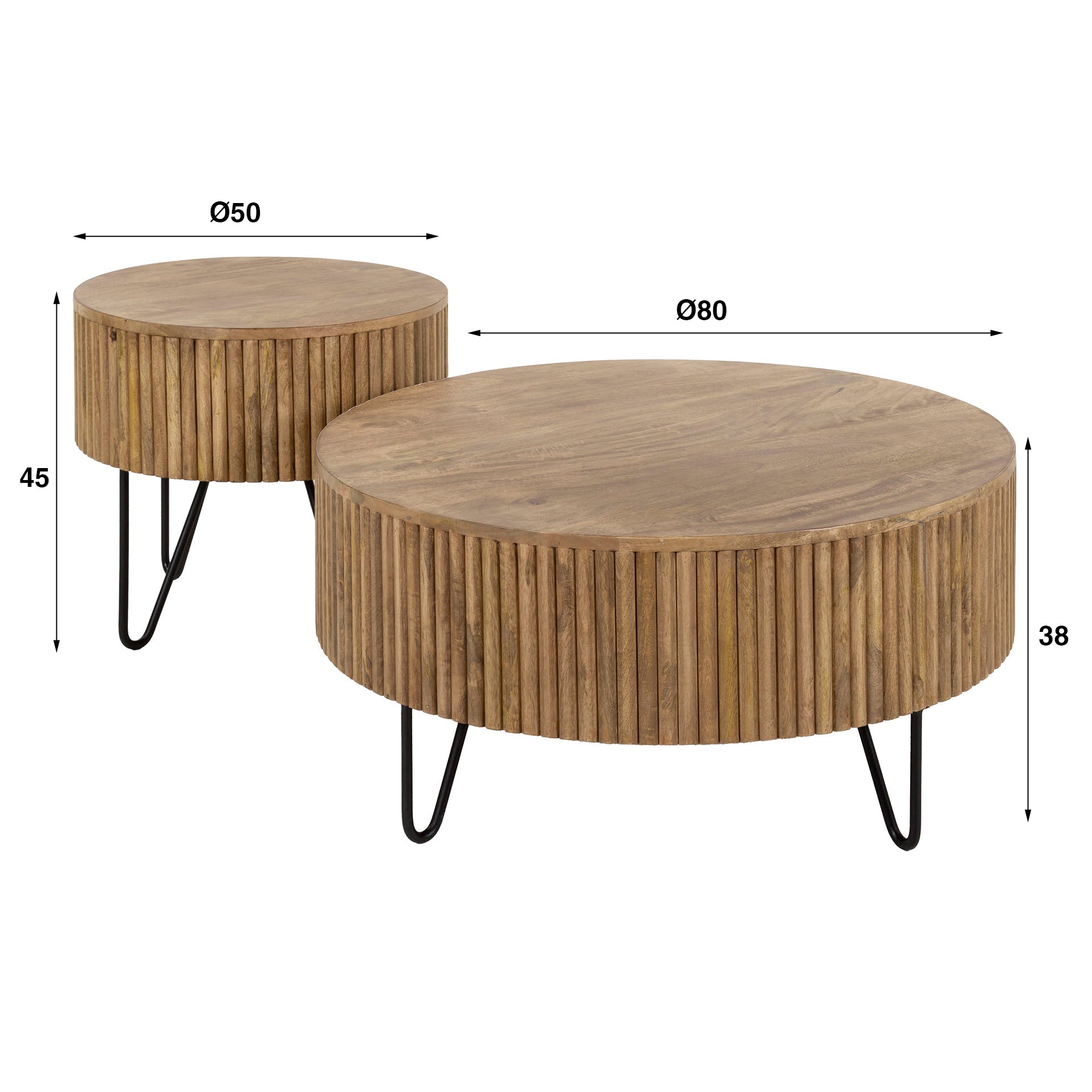 Salontafel Wave rond set/2