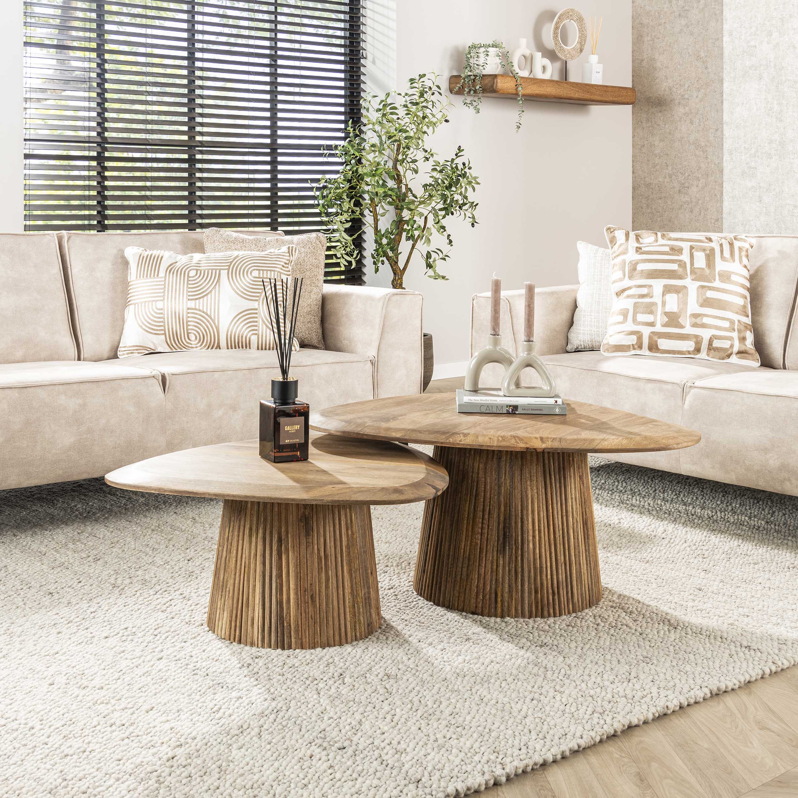 Salontafel Wave driehoekig set/2