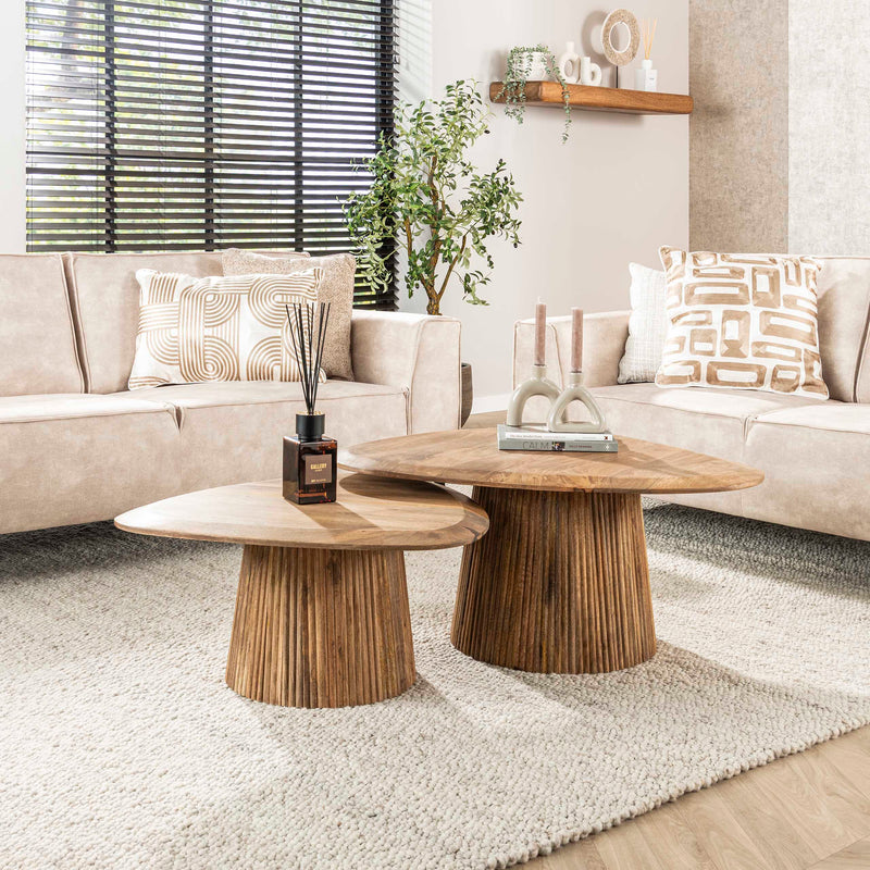 Salontafel Wave driehoekig set/2