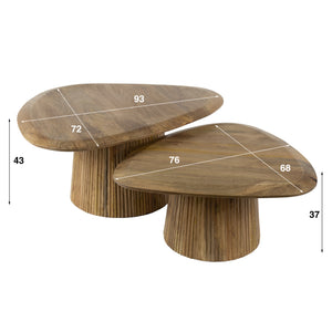 Salontafel Wave driehoekig set/2