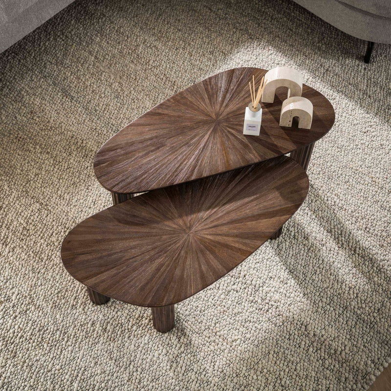 Salontafel Maya Teak organisch set/2