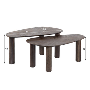 Salontafel Maya Teak organisch set/2