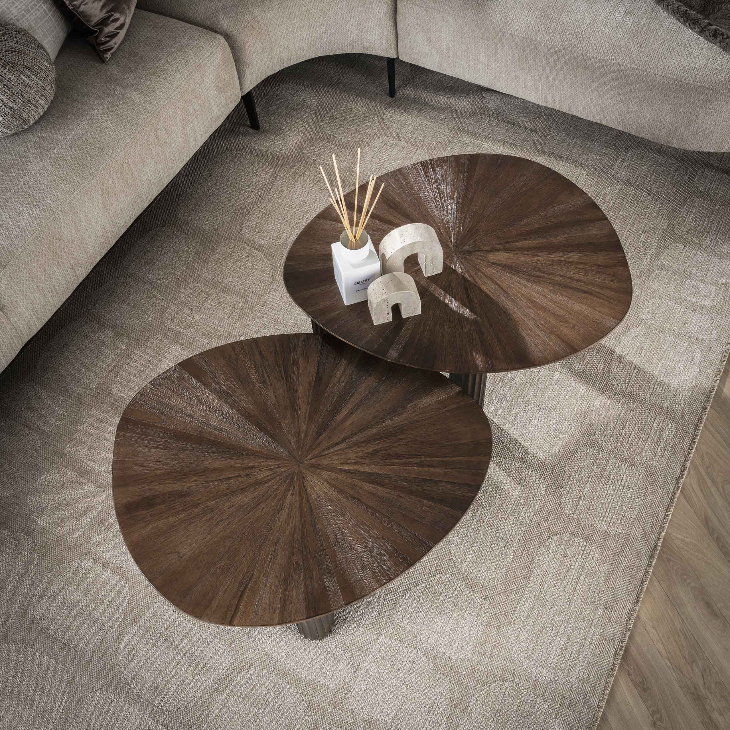 Salontafel Maya Teak driehoekig set/2