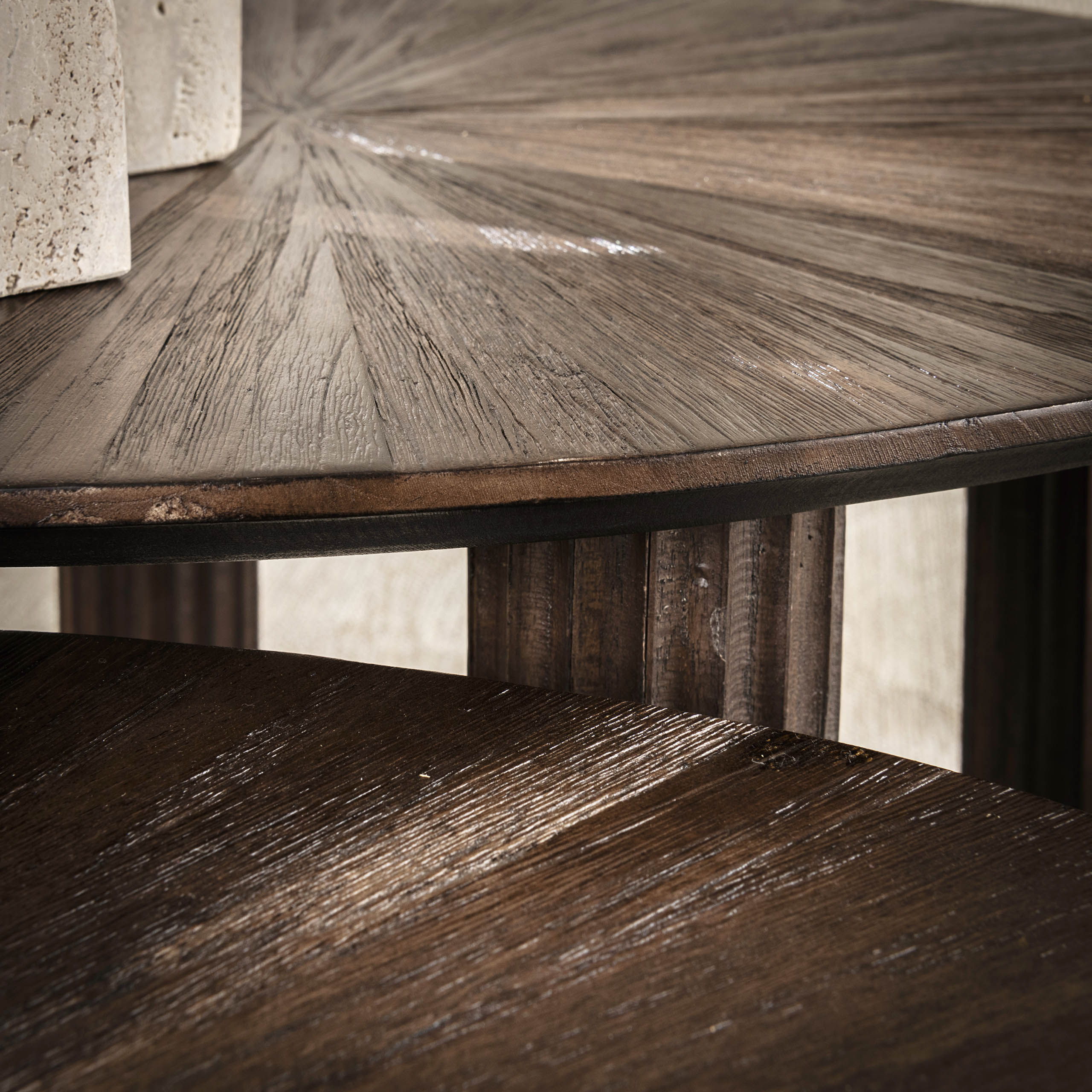 Salontafel Maya Teak driehoekig set/2