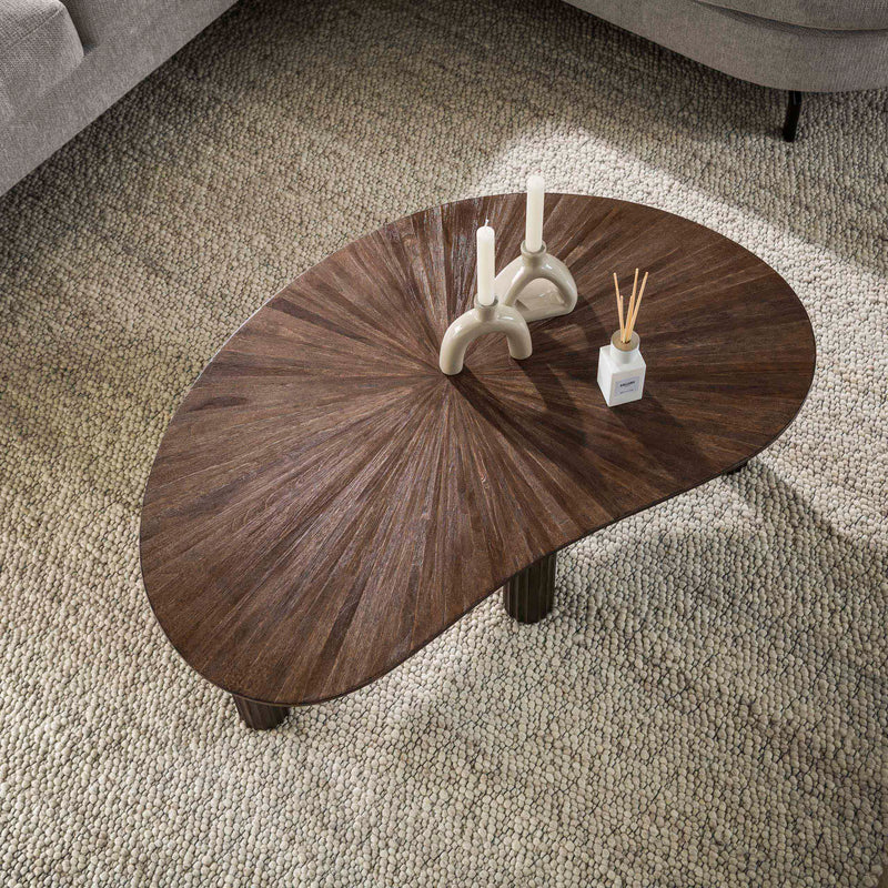 Salontafel Maya Teak niervormig 110