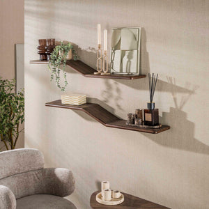 Wandplank Maya Teak S-shape set/2