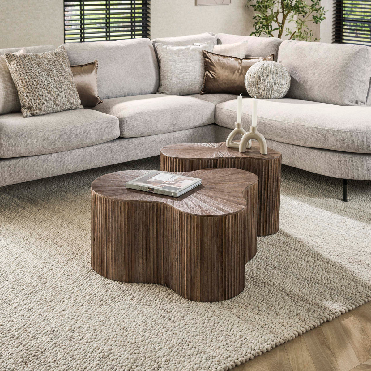 Salontafel Maya Teak shamrock set/2