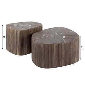 Salontafel Maya Teak vierhoekig set/2