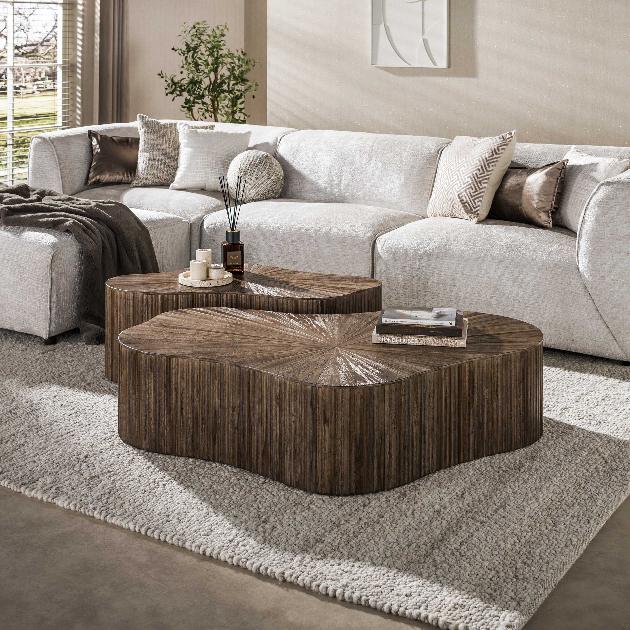 Salontisch Maya Teak XL Shamrock 2er-Set
