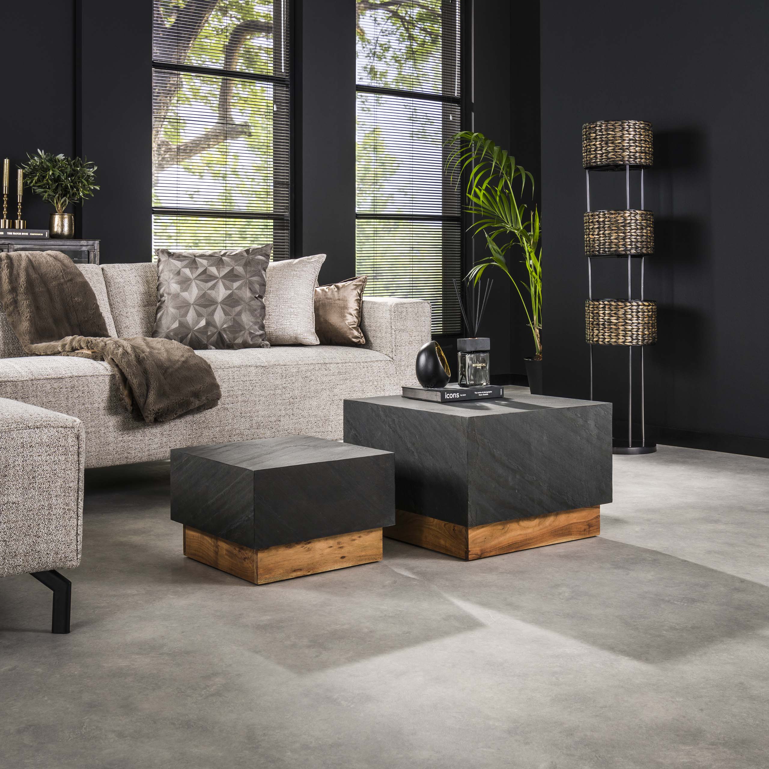 Salontafel Blox Slate set/2