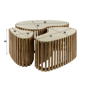 Salontafel Nuovo niervormig set/3