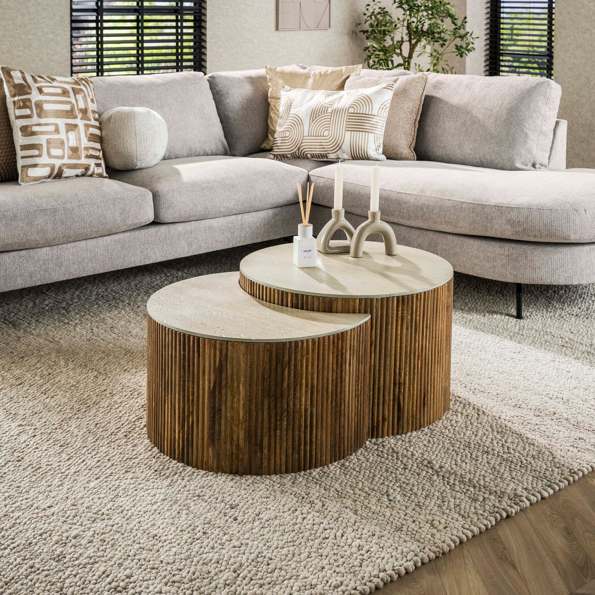 Salontafel Nuovo half rond set/2
