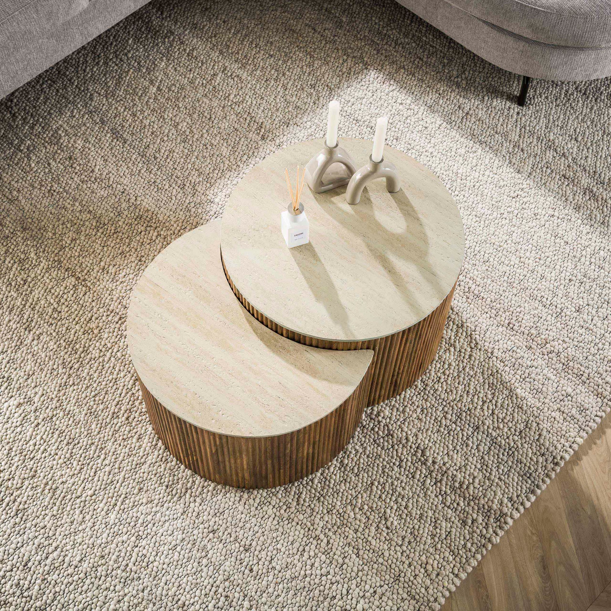 Salontafel Nuovo half rond set/2