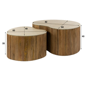 Salontafel Nuovo niervormig set/2