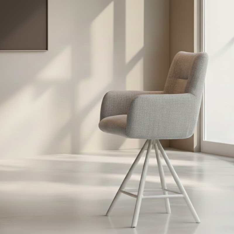 Hugo Dining Chair - Taupe - Base A