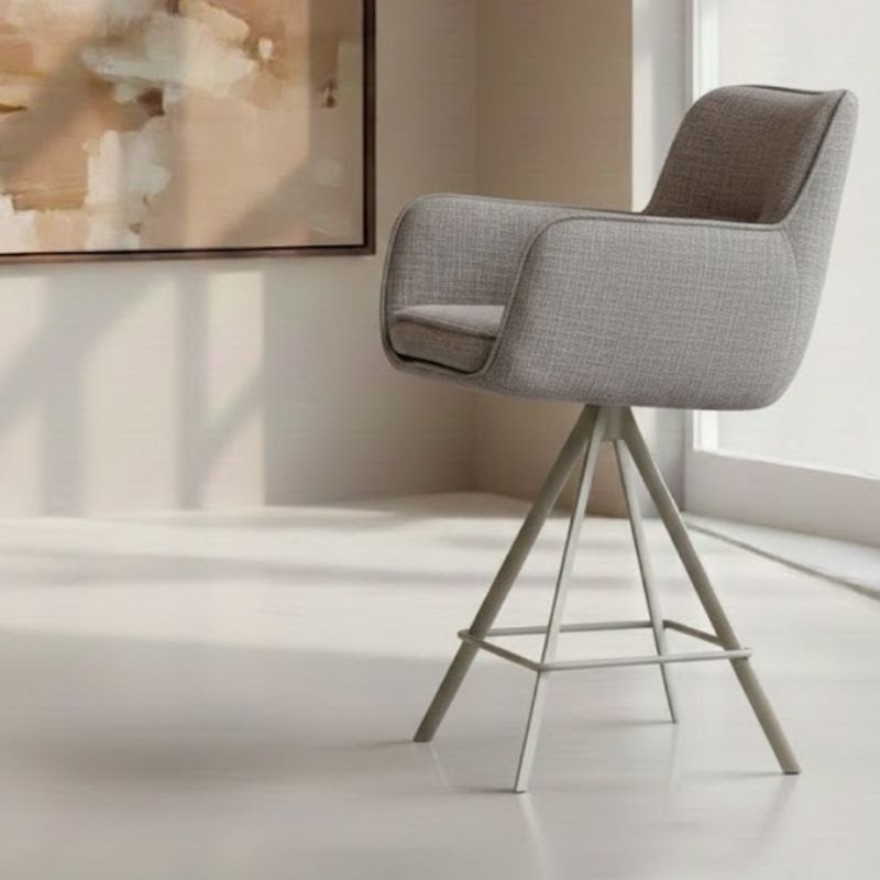 Hugo Dining Chair - Taupe - Base A