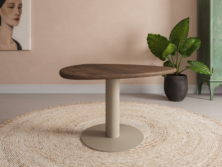 Walnoot houten eettafel - Rond - Sol Metaal