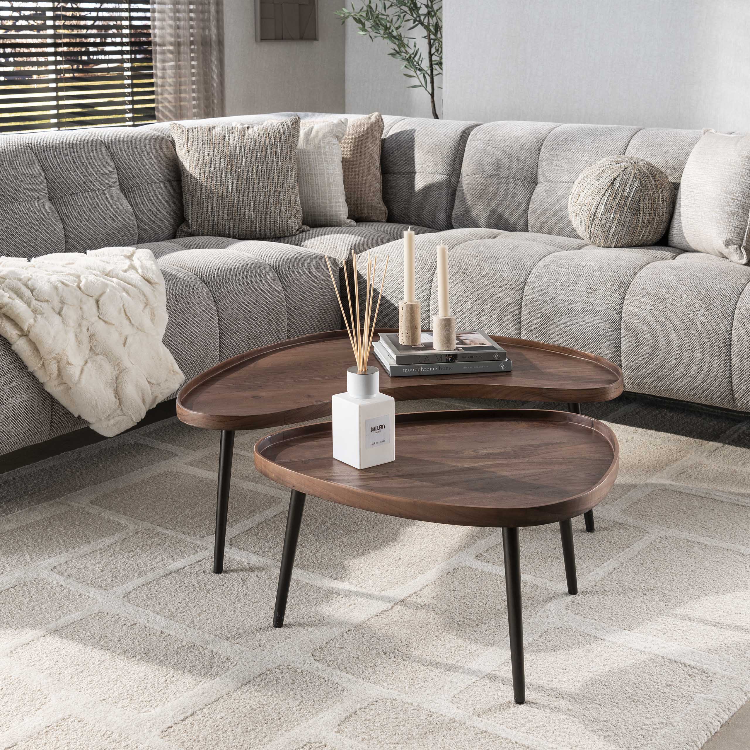 Couchtisch Carve organisch 2er-Set