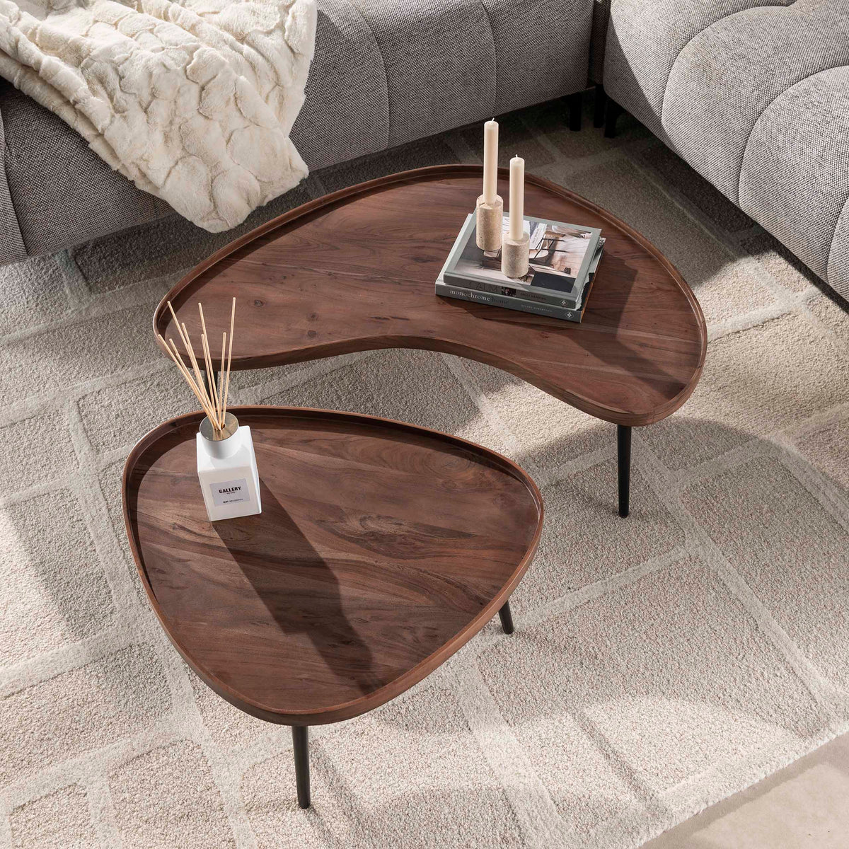 Salontafel Carve organisch set/2
