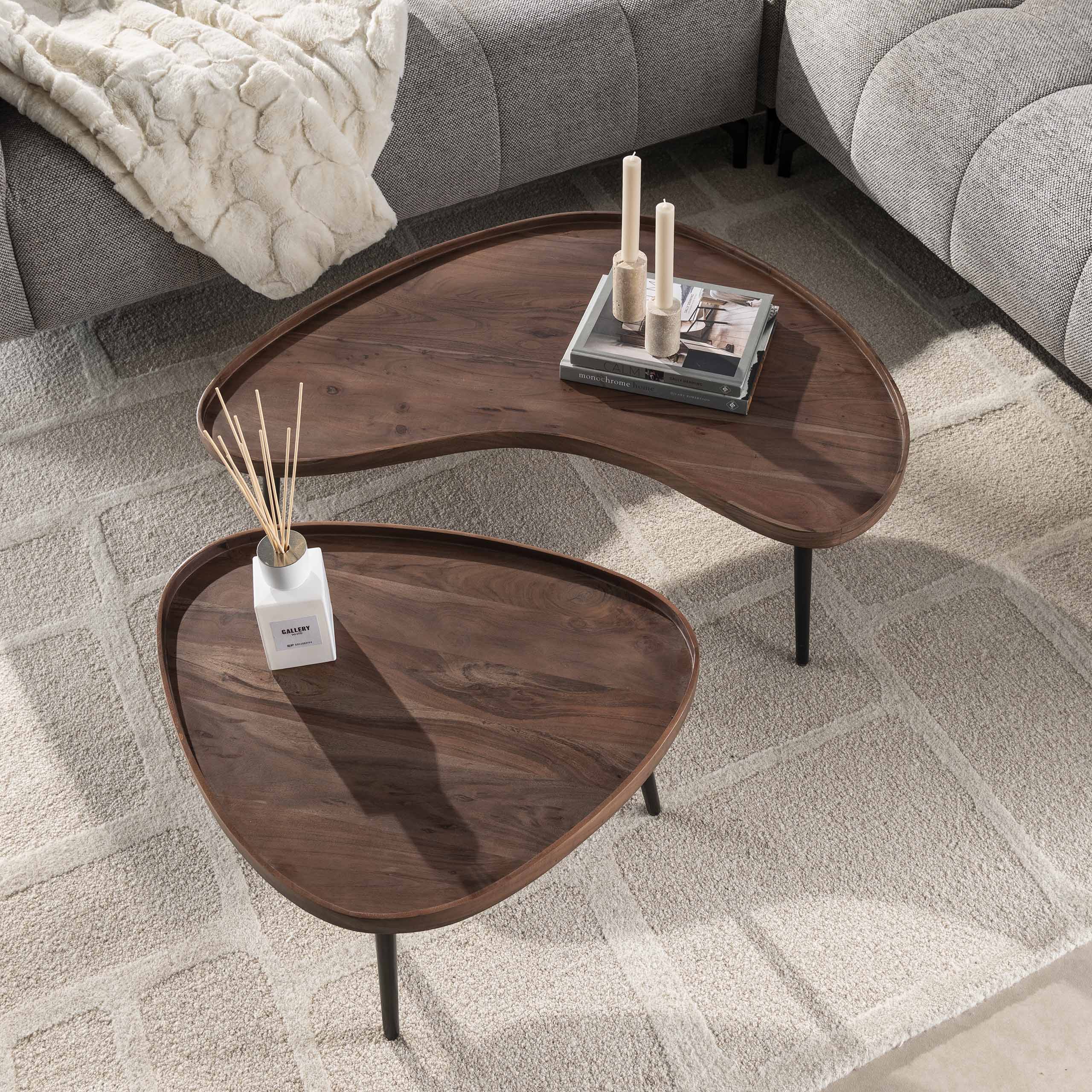 Salontafel Carve organisch set/2