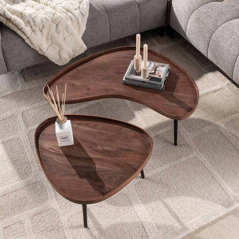 Salontafel Carve organisch set/2