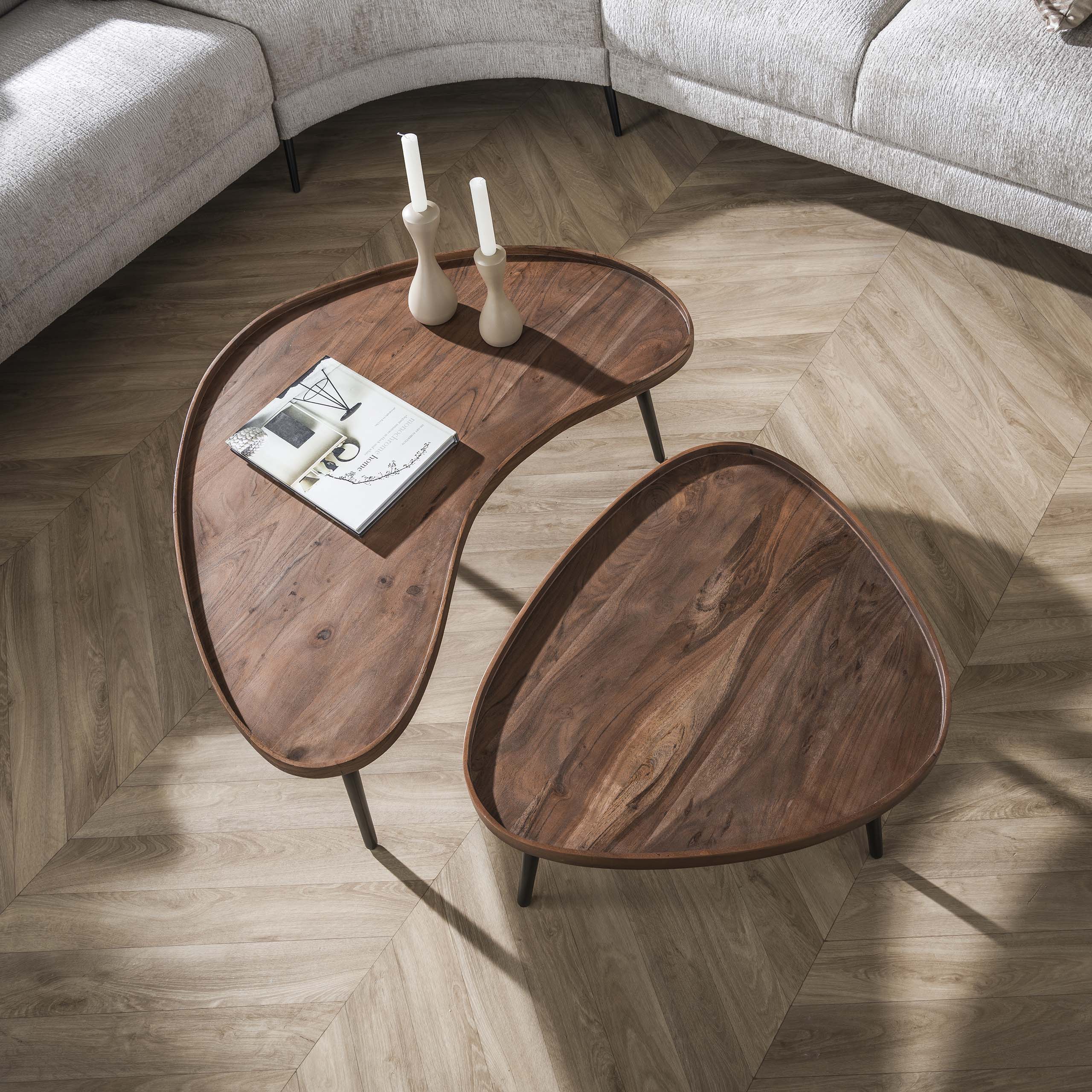 Salontafel Carve organisch set/2