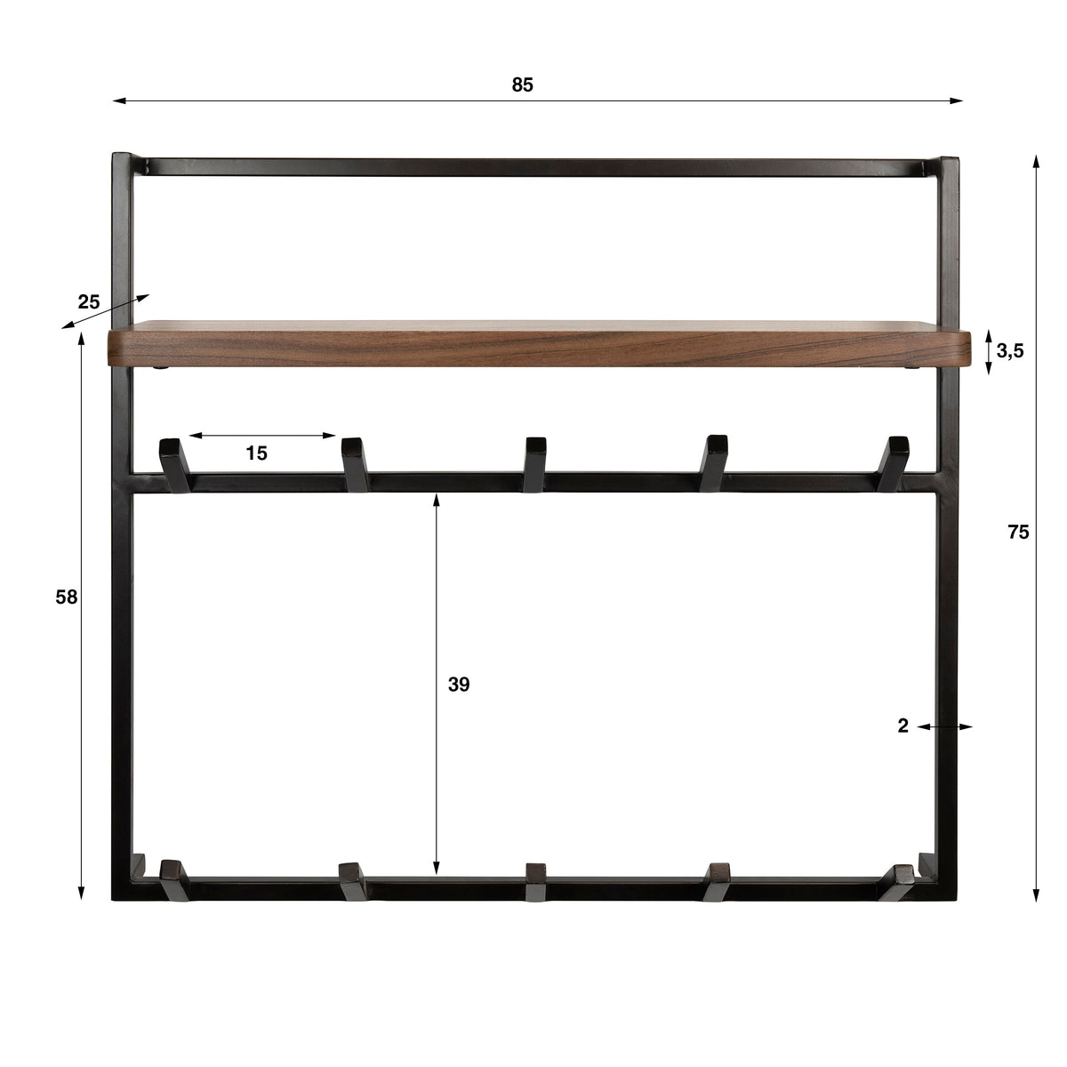 Kapstok Air Pure hoog 2x6H - foto 5