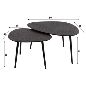 Salontafel Metallic organisch set/2
